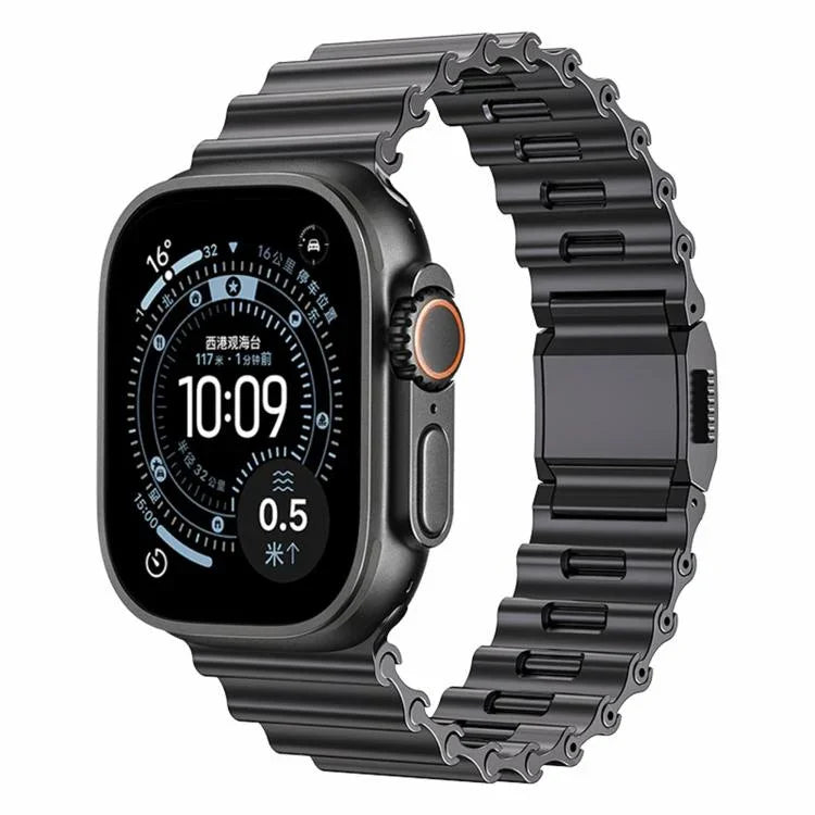 오션 웨이브 자석 버클 스테인리스 스틸 시계줄, 애플 워치 46mm / 49mm / 45mm / 44mm용