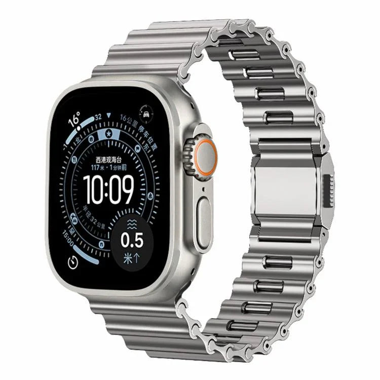 오션 웨이브 자석 버클 스테인리스 스틸 시계줄, 애플 워치 46mm / 49mm / 45mm / 44mm용