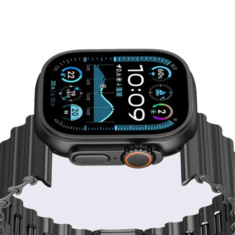 오션 웨이브 자석 버클 스테인리스 스틸 시계줄, 애플 워치 46mm / 49mm / 45mm / 44mm용