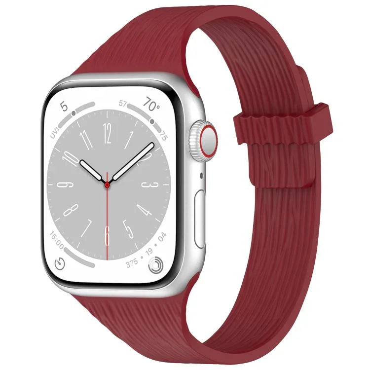 워터 우드 그레인 작은 허리 자석 실리콘 시계줄, 애플 워치 46mm / 49mm / 45mm / 44mm용, 애플 워치 42mm / 41mm / 40mm / 38mm용