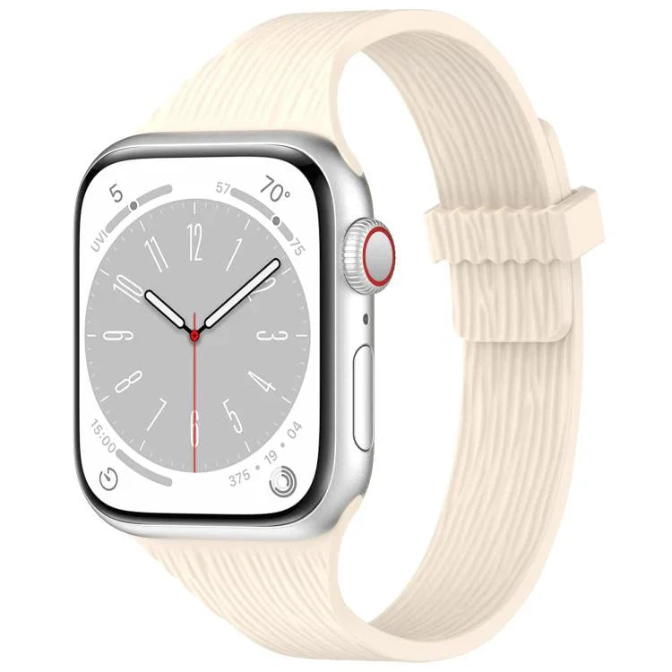 워터 우드 그레인 작은 허리 자석 실리콘 시계줄, 애플 워치 46mm / 49mm / 45mm / 44mm용, 애플 워치 42mm / 41mm / 40mm / 38mm용