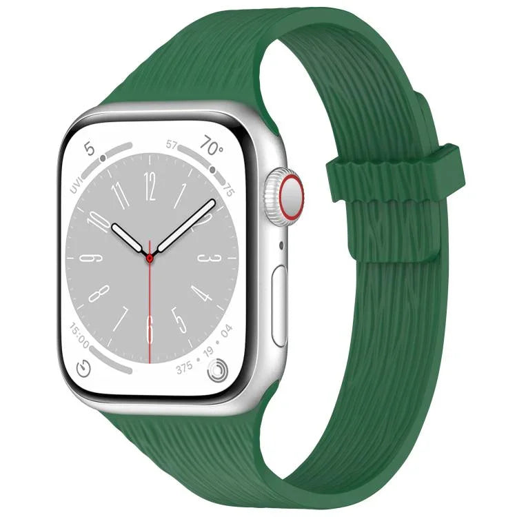 워터 우드 그레인 작은 허리 자석 실리콘 시계줄, 애플 워치 46mm / 49mm / 45mm / 44mm용, 애플 워치 42mm / 41mm / 40mm / 38mm용