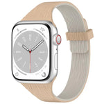 워터 우드 그레인 작은 허리 자석 실리콘 시계줄, 애플 워치 46mm / 49mm / 45mm / 44mm용, 애플 워치 42mm / 41mm / 40mm / 38mm용