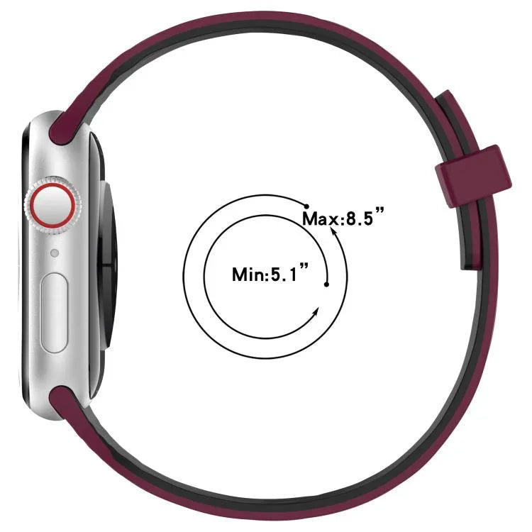 워터 우드 그레인 작은 허리 자석 실리콘 시계줄, 애플 워치 46mm / 49mm / 45mm / 44mm용, 애플 워치 42mm / 41mm / 40mm / 38mm용