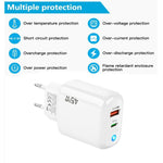 GaN 45W PD3.0 + QC3.0 완전 호환 프로토콜 노트북 / 태블릿용 충전기, EU 플러그, EU 플러그