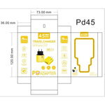 GaN 45W PD3.0 + QC3.0 완전 호환 프로토콜 노트북 / 태블릿용 충전기, EU 플러그, EU 플러그