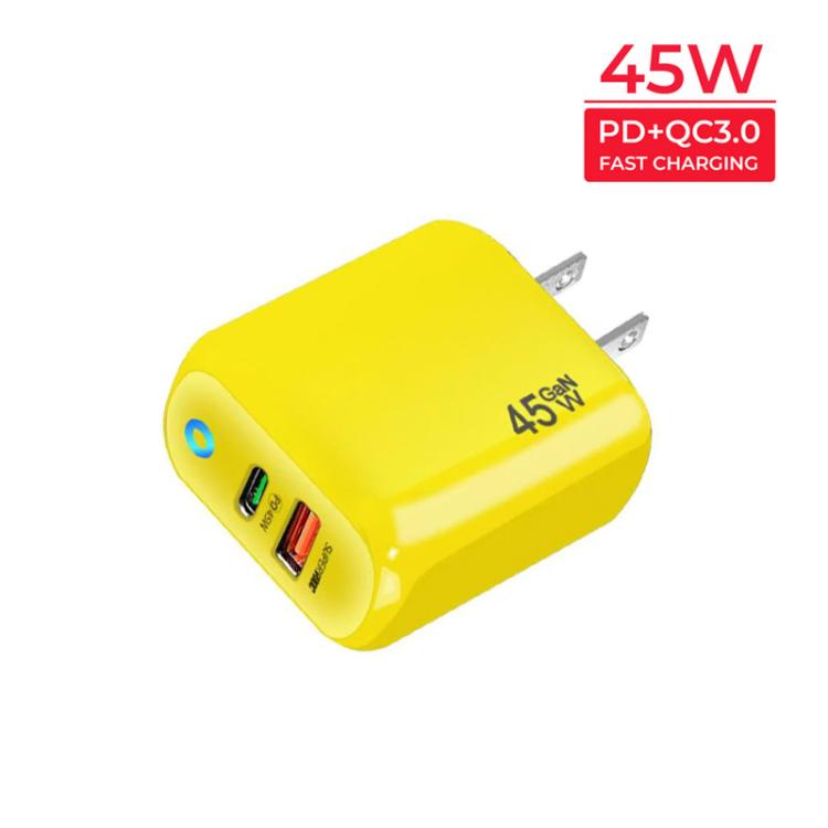 GaN 45W PD3.0 + QC3.0 완전 호환 프로토콜 노트북 / 태블릿용 충전기, 미국 플러그, 미국 플러그