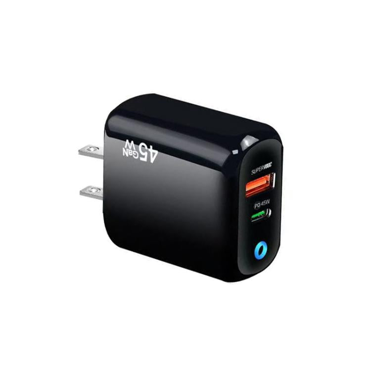 GaN 45W PD3.0 + QC3.0 완전 호환 프로토콜 노트북 / 태블릿용 충전기, 미국 플러그, 미국 플러그