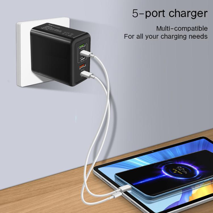 TE-PD43 Type-C x 3, USB-A x 2 Multi-port Charger for Mobile Phones / Tablets，US Plug, US Plug