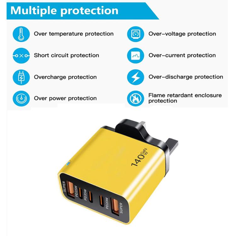 TE-PD43 Type-C x 3, USB-A x 2 다중 포트 휴대폰/태블릿 충전기, UK 플러그, UK 플러그