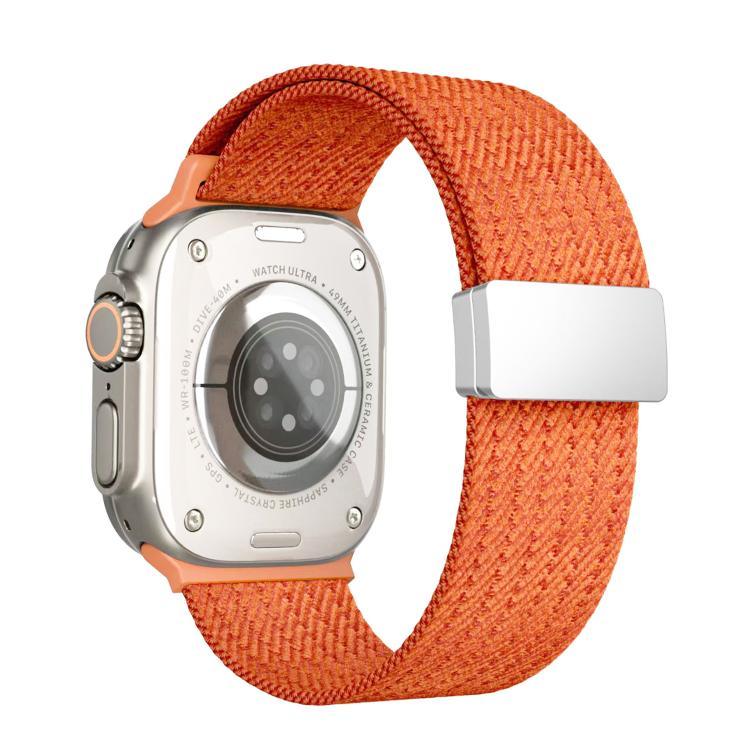 단색 자석 스냅 4가닥 탄성 나일론 시계줄, 애플 워치 46mm / 49mm / 45mm / 44mm용, 애플 워치 42mm / 41mm / 40mm / 38mm용