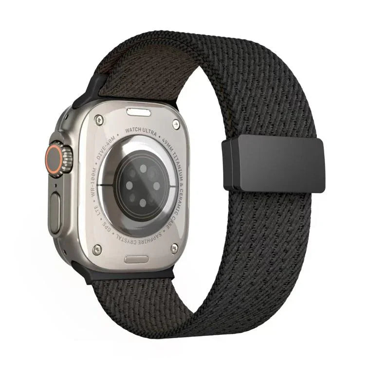 단색 자석 스냅 4가닥 탄성 나일론 시계줄, 애플 워치 46mm / 49mm / 45mm / 44mm용, 애플 워치 42mm / 41mm / 40mm / 38mm용