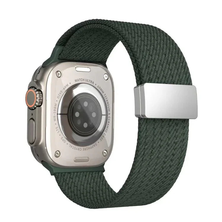 단색 자석 스냅 4가닥 탄성 나일론 시계줄, 애플 워치 46mm / 49mm / 45mm / 44mm용, 애플 워치 42mm / 41mm / 40mm / 38mm용