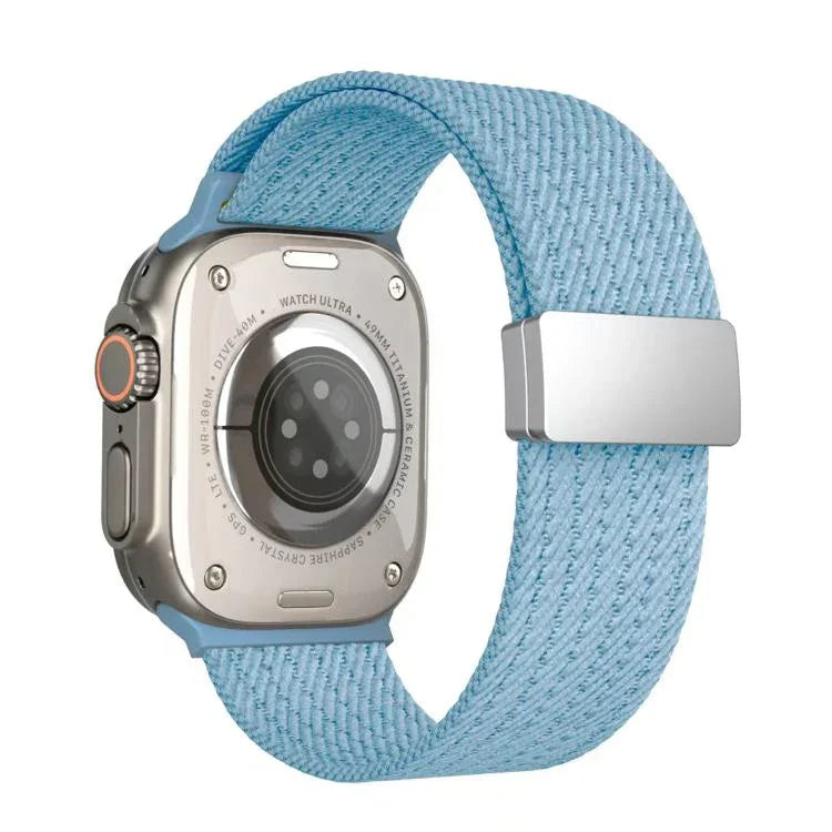 단색 자석 스냅 4가닥 탄성 나일론 시계줄, 애플 워치 46mm / 49mm / 45mm / 44mm용, 애플 워치 42mm / 41mm / 40mm / 38mm용
