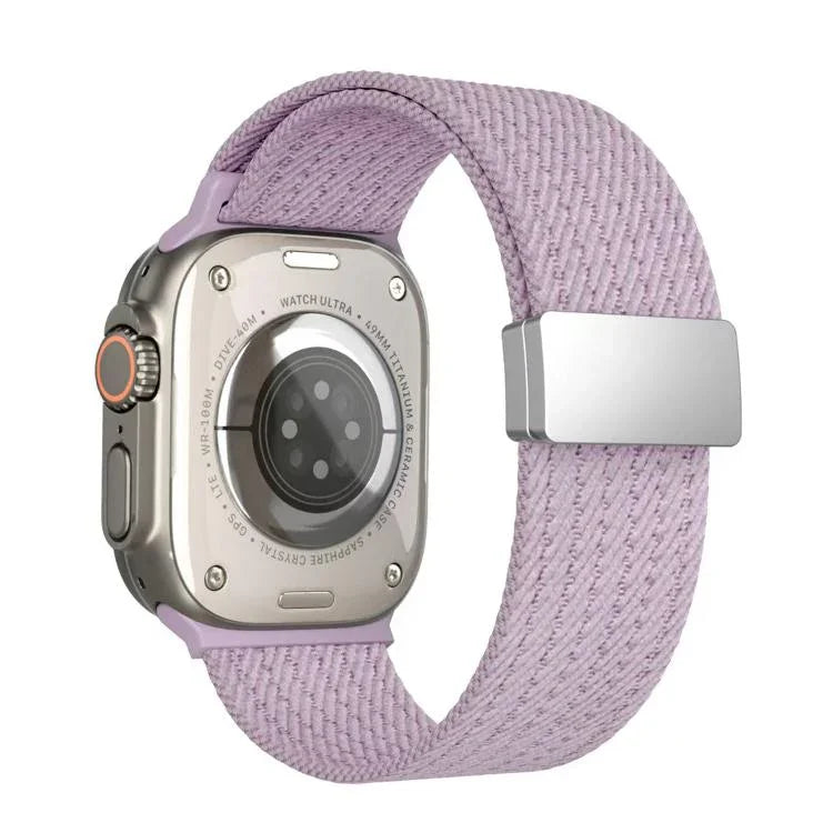 단색 자석 스냅 4가닥 탄성 나일론 시계줄, 애플 워치 46mm / 49mm / 45mm / 44mm용, 애플 워치 42mm / 41mm / 40mm / 38mm용