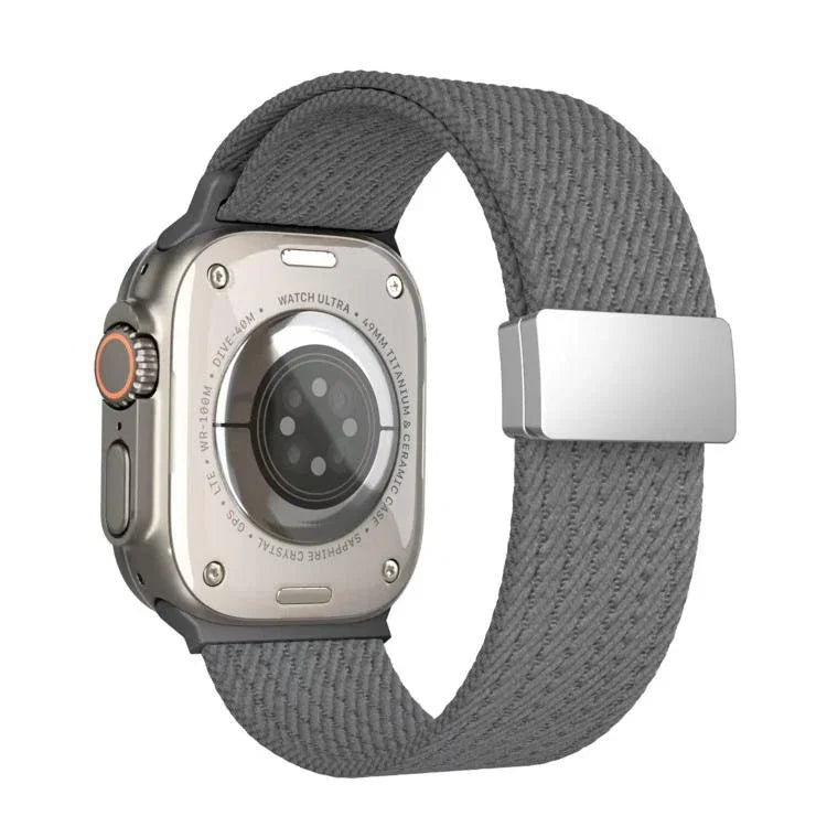 단색 자석 스냅 4가닥 탄성 나일론 시계줄, 애플 워치 46mm / 49mm / 45mm / 44mm용, 애플 워치 42mm / 41mm / 40mm / 38mm용