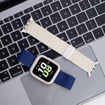 단색 자석 스냅 4가닥 탄성 나일론 시계줄, 애플 워치 46mm / 49mm / 45mm / 44mm용, 애플 워치 42mm / 41mm / 40mm / 38mm용