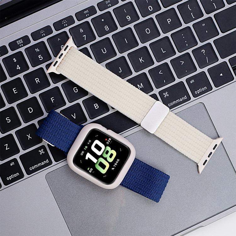 단색 자석 스냅 4가닥 탄성 나일론 시계줄, 애플 워치 46mm / 49mm / 45mm / 44mm용, 애플 워치 42mm / 41mm / 40mm / 38mm용
