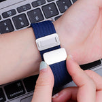 단색 자석 스냅 4가닥 탄성 나일론 시계줄, 애플 워치 46mm / 49mm / 45mm / 44mm용, 애플 워치 42mm / 41mm / 40mm / 38mm용