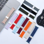 단색 자석 스냅 4가닥 탄성 나일론 시계줄, 애플 워치 46mm / 49mm / 45mm / 44mm용, 애플 워치 42mm / 41mm / 40mm / 38mm용