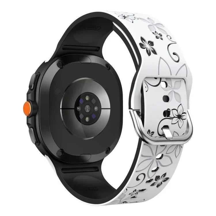 Dual Color Engraved Silicone Watch Band, For Samsung Galaxy Watch8 / Watch8 Classic