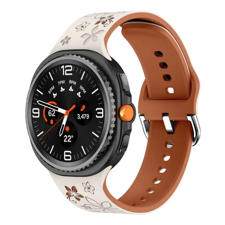 Dual Color Engraved Silicone Watch Band, For Samsung Galaxy Watch8 / Watch8 Classic