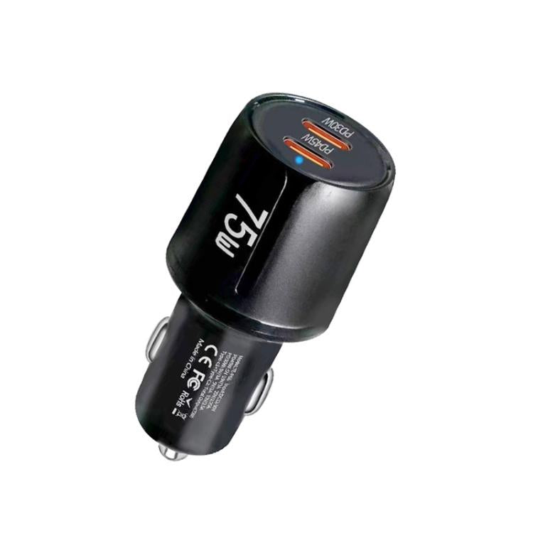 TE-P66 75W Type-C x 2 PD45W 듀얼 포트 고속 충전 차량용 충전기, TE-P66