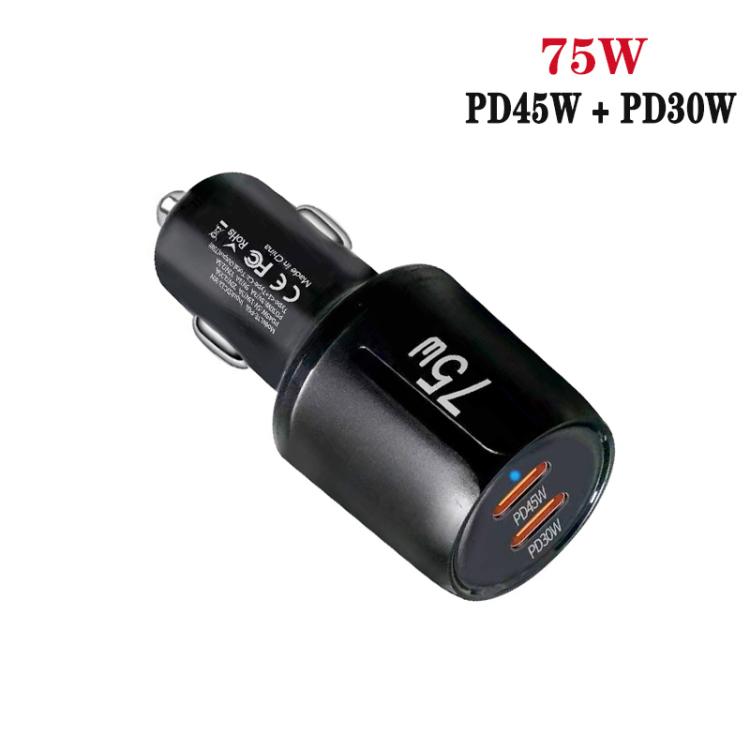TE-P66 75W Type-C x 2 PD45W 듀얼 포트 고속 충전 차량용 충전기, TE-P66