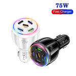 TE-P51 75W USB-C x 3 + USB x 2 멀티 포트 차량용 충전기, TE-P51