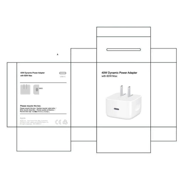 A3365 PD40W USB-C / 타입-C 인터페이스 접이식 플러그 충전기, US 플러그