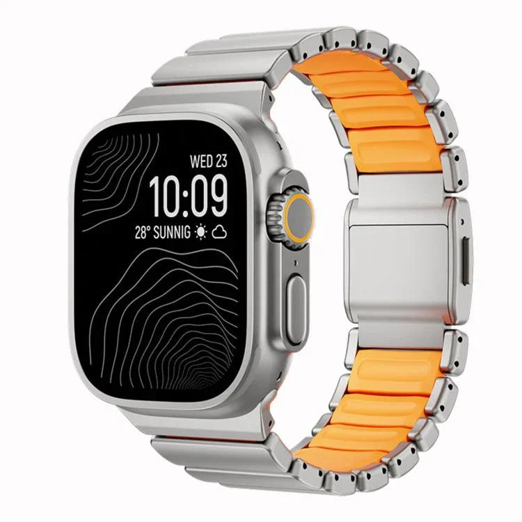 노먼 마그네틱 버클 티타늄 메탈 시계 밴드, 애플 워치 46mm / 49mm / 45mm / 44mm용