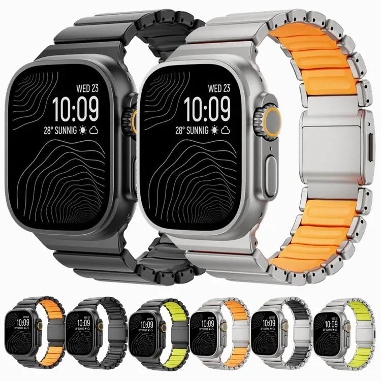 노먼 마그네틱 버클 티타늄 메탈 시계 밴드, 애플 워치 46mm / 49mm / 45mm / 44mm용