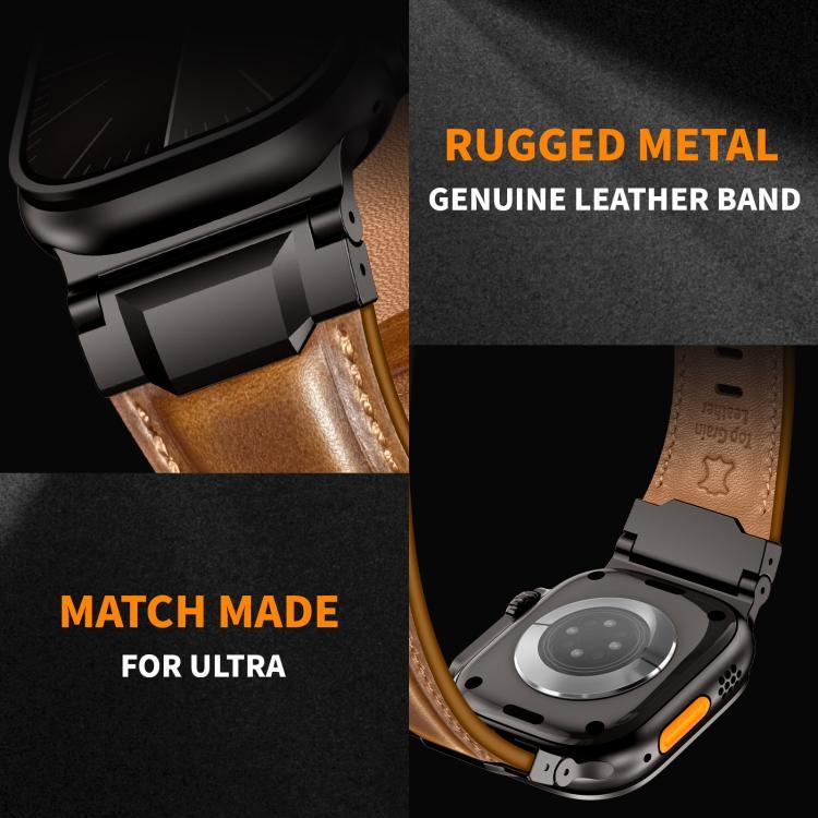 아머 스타일 가죽 시계 밴드, 애플 워치 46mm / 49mm / 45mm / 44mm용