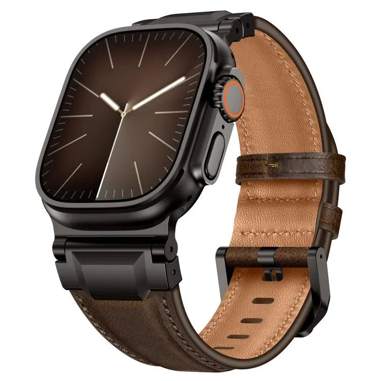 아머 스타일 가죽 시계 밴드, 애플 워치 46mm / 49mm / 45mm / 44mm용