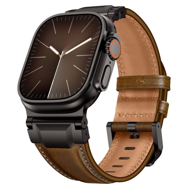 아머 스타일 가죽 시계 밴드, 애플 워치 46mm / 49mm / 45mm / 44mm용