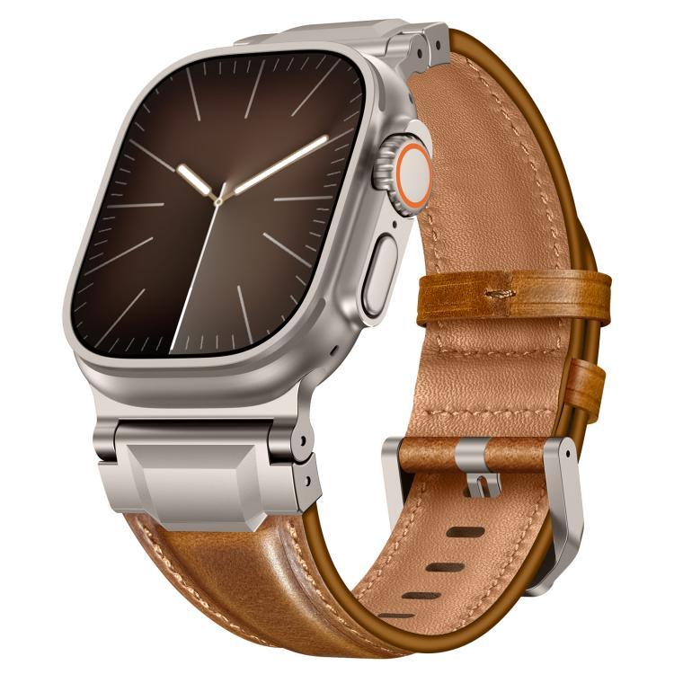 아머 스타일 가죽 시계 밴드, 애플 워치 46mm / 49mm / 45mm / 44mm용