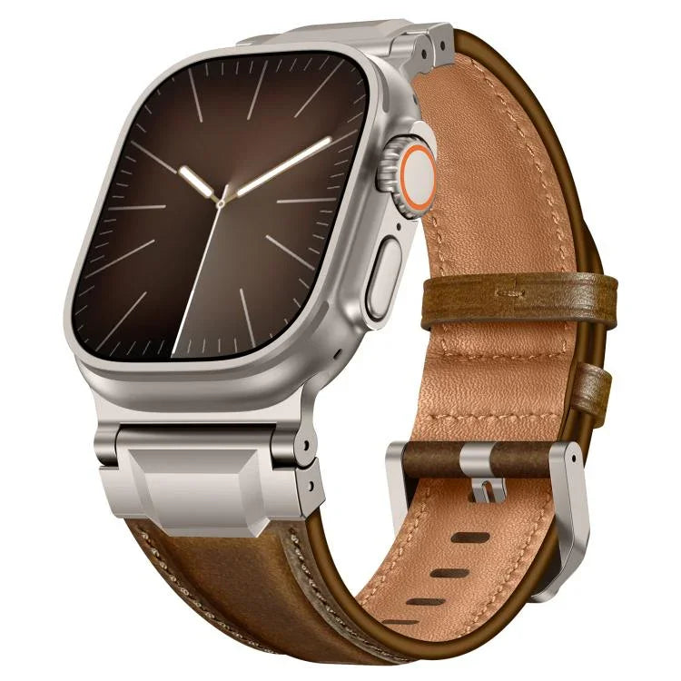 아머 스타일 가죽 시계 밴드, 애플 워치 46mm / 49mm / 45mm / 44mm용