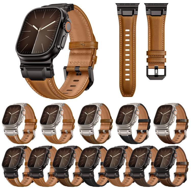 아머 스타일 가죽 시계 밴드, 애플 워치 46mm / 49mm / 45mm / 44mm용