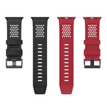 체크 디자인 통기성 실리콘 시계 밴드, 애플 워치 46mm / 49mm / 45mm / 44mm용