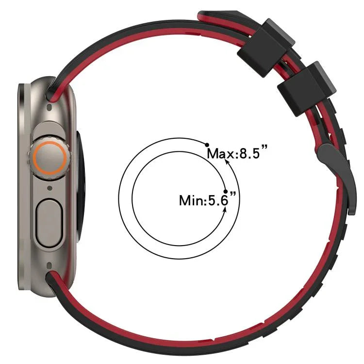 체크 디자인 통기성 실리콘 시계 밴드, 애플 워치 46mm / 49mm / 45mm / 44mm용