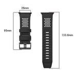 체크 디자인 통기성 실리콘 시계 밴드, 애플 워치 46mm / 49mm / 45mm / 44mm용