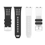 세로 구멍 투톤 통기성 실리콘 시계 밴드, 애플 워치 46mm / 49mm / 45mm / 44mm용