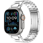 H형 퀵 릴리스 나비 버클 스테인리스 스틸 시계 밴드, Apple Watch 44mm / 45mm / 46mm / 49mm용, Apple Watch 42mm / 41mm / 40mm / 38mm용