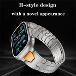 H형 퀵 릴리스 나비 버클 스테인리스 스틸 시계 밴드, Apple Watch 44mm / 45mm / 46mm / 49mm용, Apple Watch 42mm / 41mm / 40mm / 38mm용