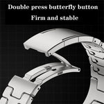 H형 퀵 릴리스 나비 버클 스테인리스 스틸 시계 밴드, Apple Watch 44mm / 45mm / 46mm / 49mm용, Apple Watch 42mm / 41mm / 40mm / 38mm용