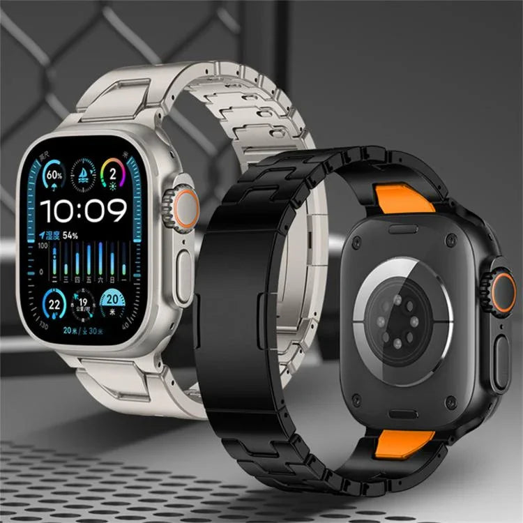 H형 퀵 릴리스 나비 버클 스테인리스 스틸 시계 밴드, Apple Watch 44mm / 45mm / 46mm / 49mm용, Apple Watch 42mm / 41mm / 40mm / 38mm용