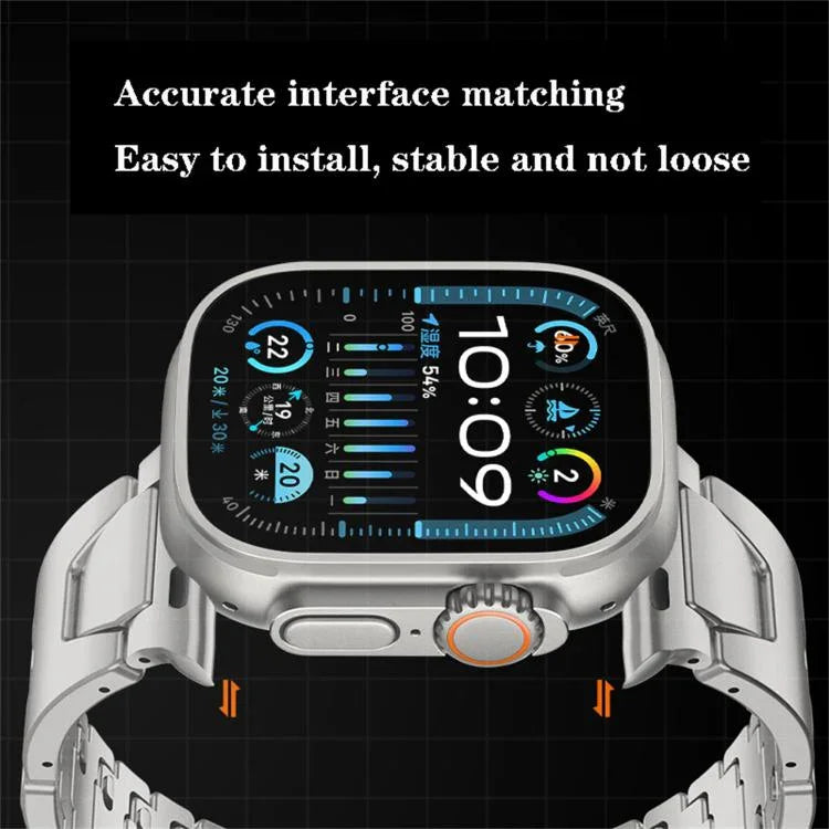 H형 퀵 릴리스 나비 버클 스테인리스 스틸 시계 밴드, Apple Watch 44mm / 45mm / 46mm / 49mm용, Apple Watch 42mm / 41mm / 40mm / 38mm용