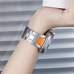 H형 퀵 릴리스 나비 버클 스테인리스 스틸 시계 밴드, Apple Watch 44mm / 45mm / 46mm / 49mm용, Apple Watch 42mm / 41mm / 40mm / 38mm용