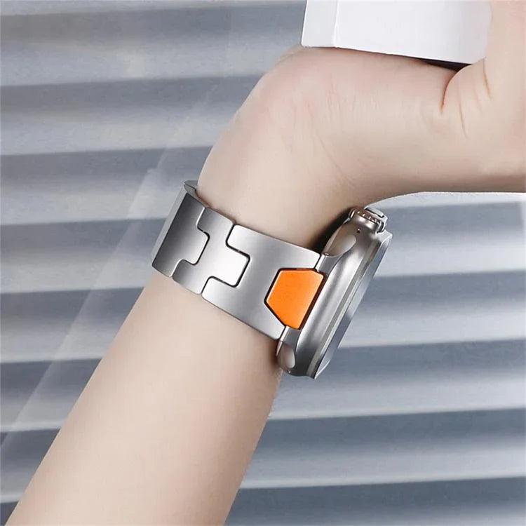H형 퀵 릴리스 나비 버클 스테인리스 스틸 시계 밴드, Apple Watch 44mm / 45mm / 46mm / 49mm용, Apple Watch 42mm / 41mm / 40mm / 38mm용
