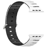 멜로디카 스타일 자석 듀얼 컬러 실리콘 시계 밴드, 애플 워치 46mm / 49mm / 45mm / 44mm용, 애플 워치 42mm / 41mm / 40mm / 38mm용